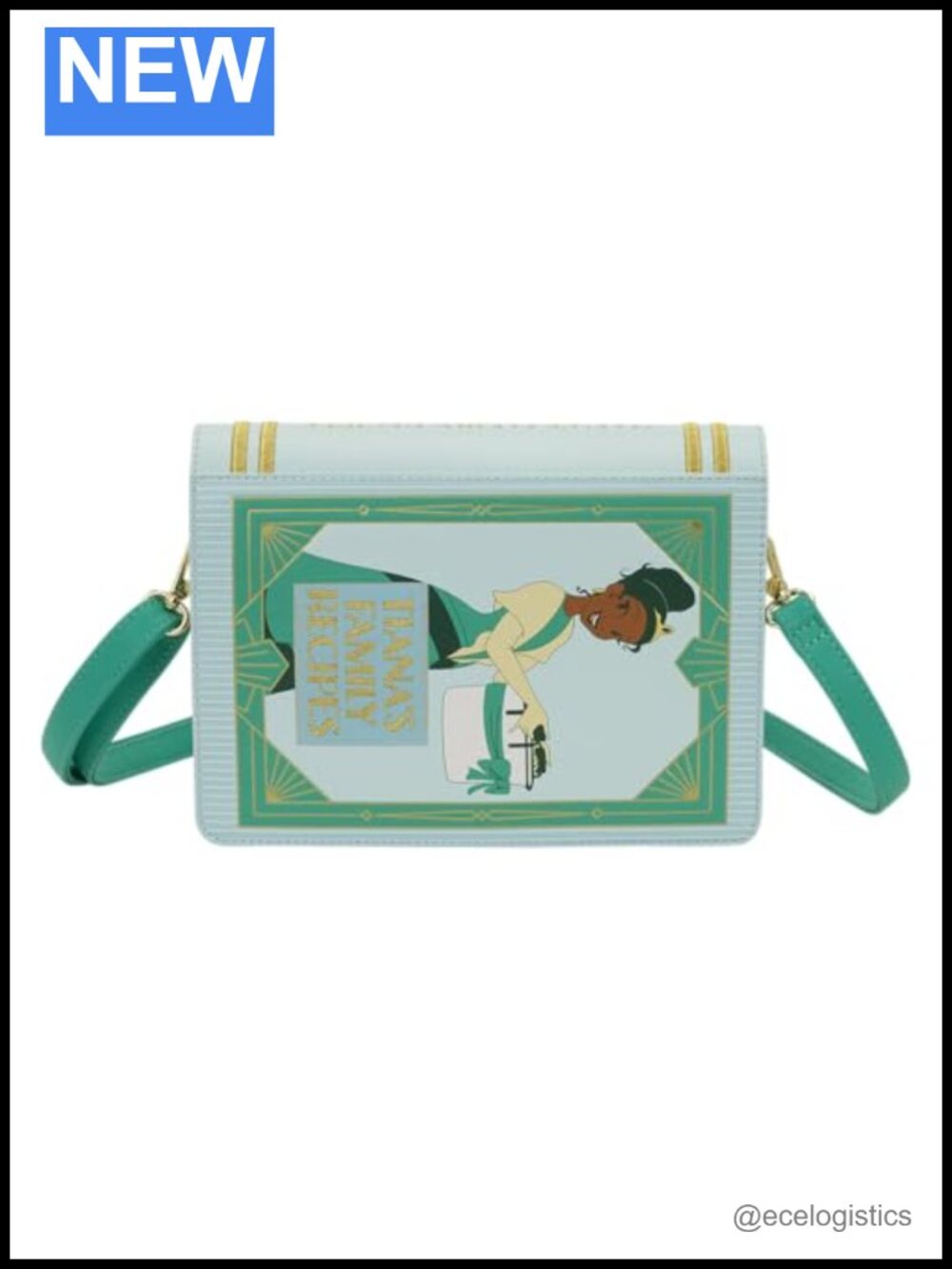 Disney Princess Tiana Recipe Book Crossbody Bag Faux Leather Adjustable